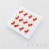 12PCS OF CZ BLOODY MOON BLEEEDING 316L SURGICAL STEEL L-SHAPE NOSE RING BOX